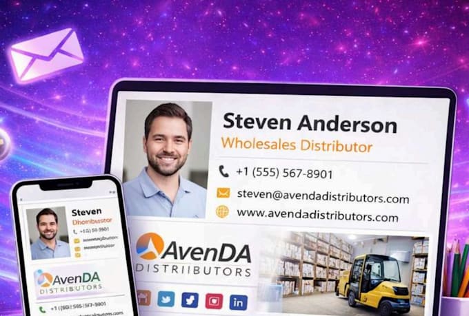 create a premium branded email signature with clickable HTML and banner design
